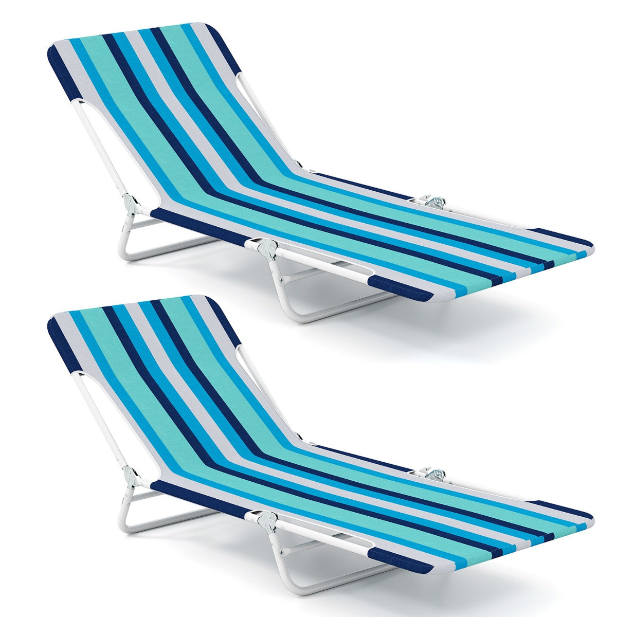 LIVSK Opvouwbare Strandstoel - 5 Verstelbare Posities - Duurzaam Oxford-Stof - Eenvoudig Opvouwbaar - Compact Ontwerp -