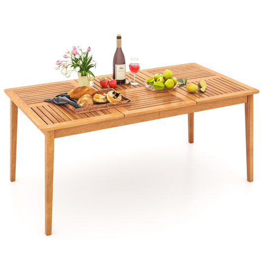 LIVSK Outdoor Eettafel - Acaciahout - Voor 6 Personen - Parasolgat - 170x90x75,5 cm - Natuurlijk
