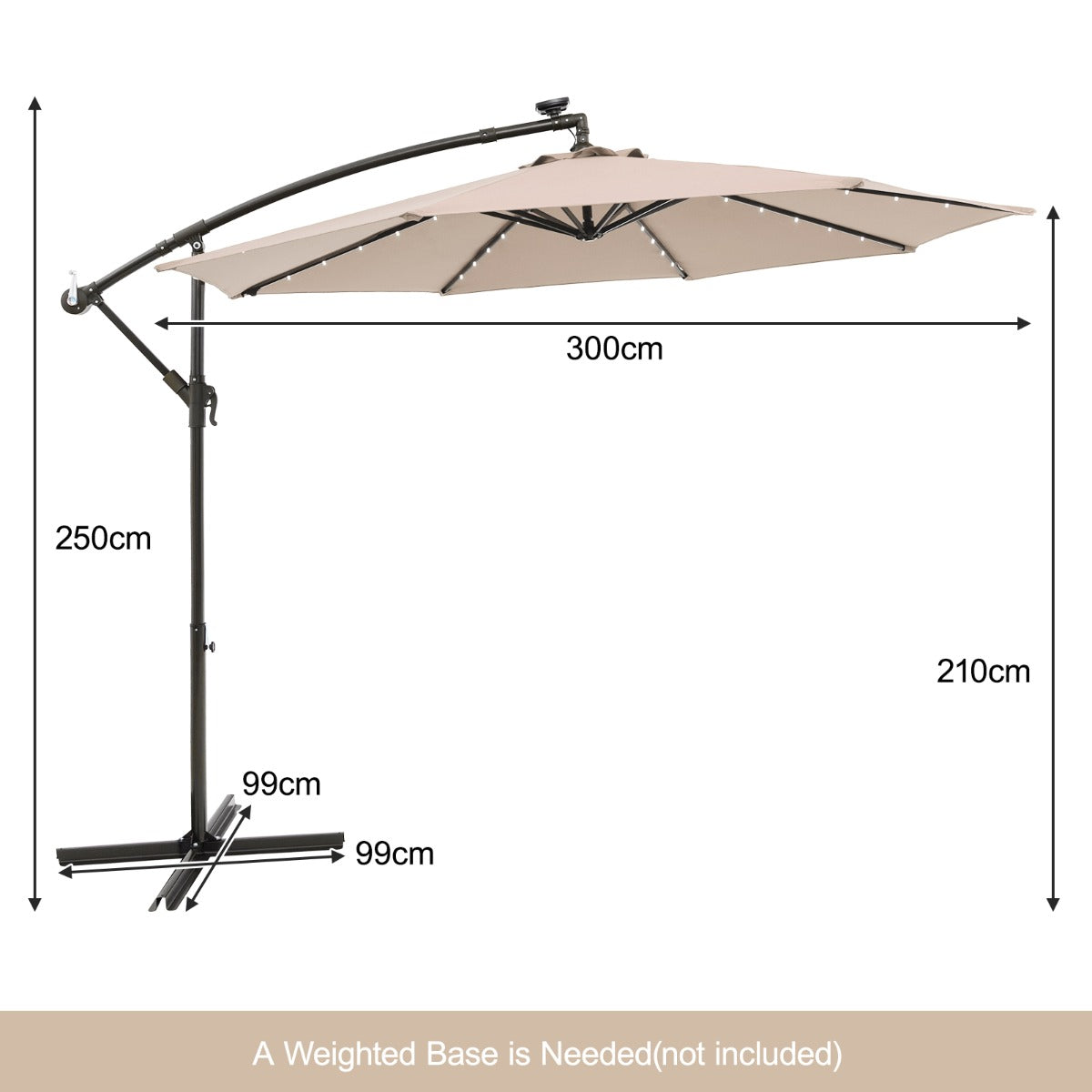 LIVSK Parasol en Parasolvoet - Weerbestendig HDPE - 4-delige Set Gewichten - Grote Vulcapaciteit - Zwart