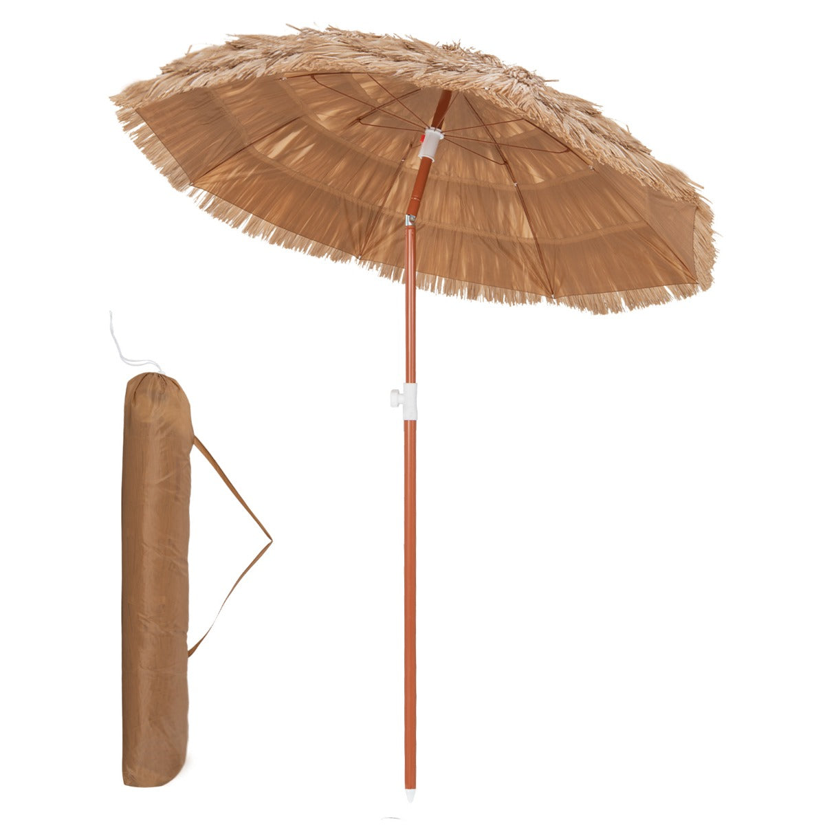 LIVSK Parasol Hawaï - Verstelbare Hoogte - Kantelontwerp - Inclusief Draagtas - Voor Tuin en Terras - 155 x 194 cm