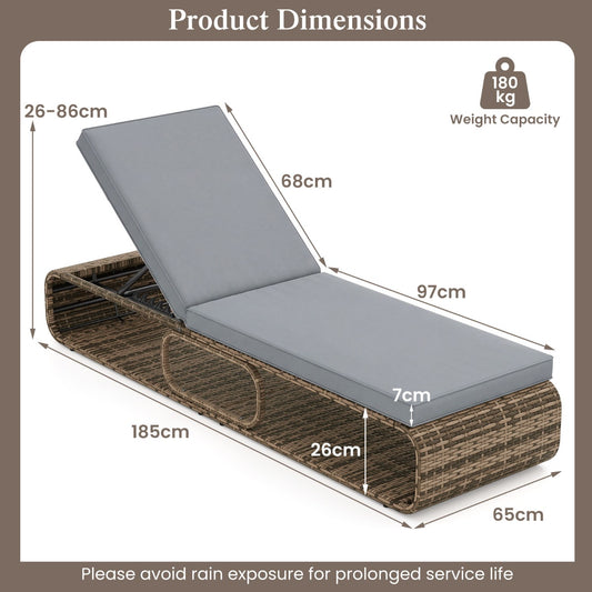 LIVSK Parasolset met Voet, Terrasparasol en Ligstoel - UV-Bescherming - Verstelbare Rugleuning - Waterbestendig - Zwart/Naturel