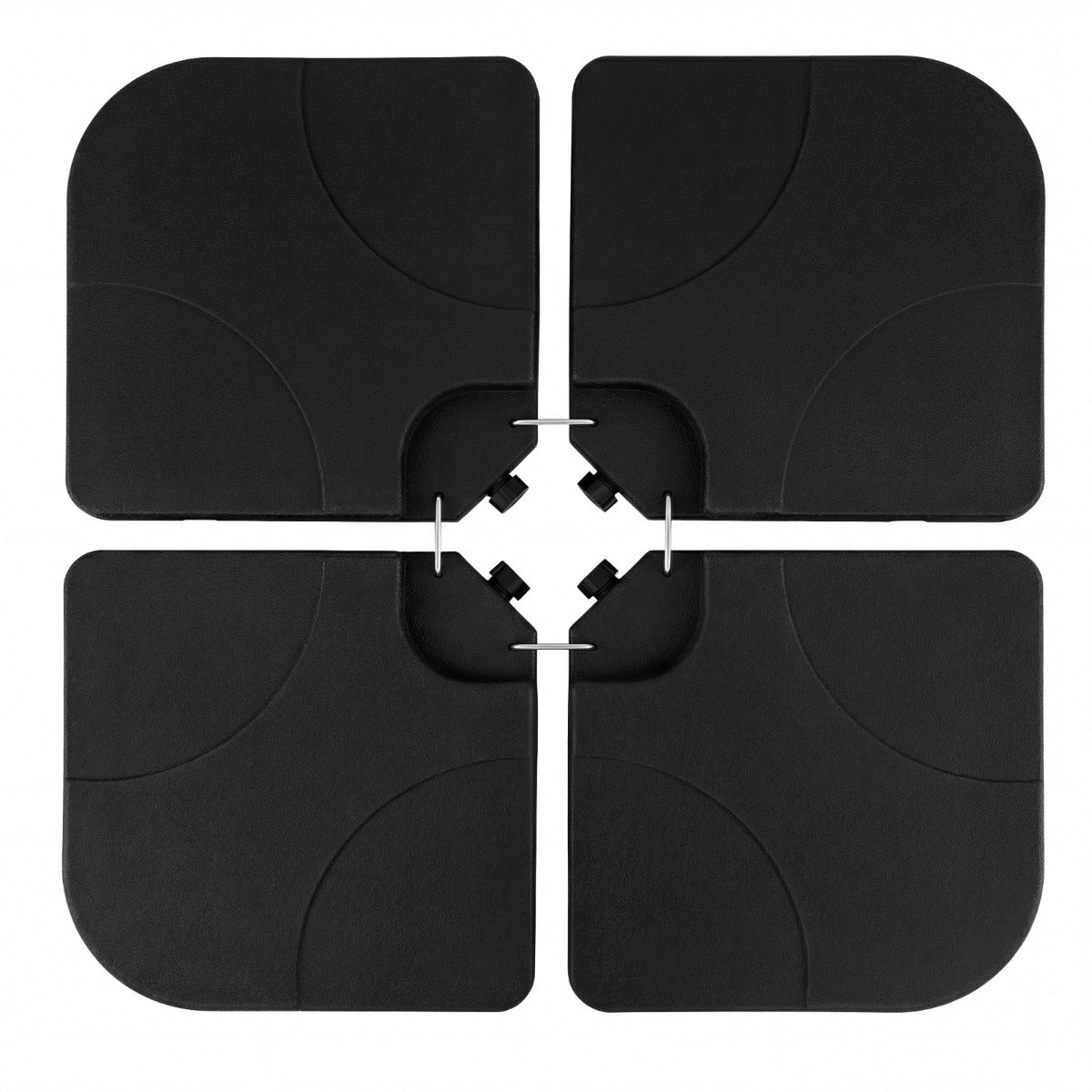 LIVSK Parasolvoet - HDPE Materiaal - Tot 72 kg Vulcapaciteit - Draagbare Handgrepen - Voor Hangparasol 275-300 cm - Zwart