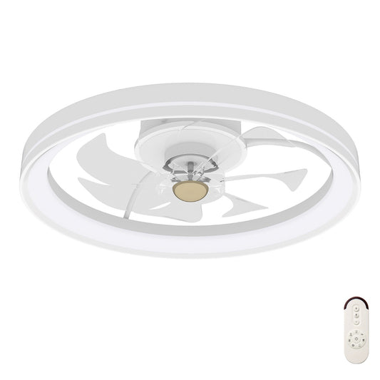 LIVSK Plafondventilator met Licht - Dimbare LED 3000K-6500K - 6 Windsnelheden - Stille DC Motor - Voor Ruimtes tot 20 m² - Wit