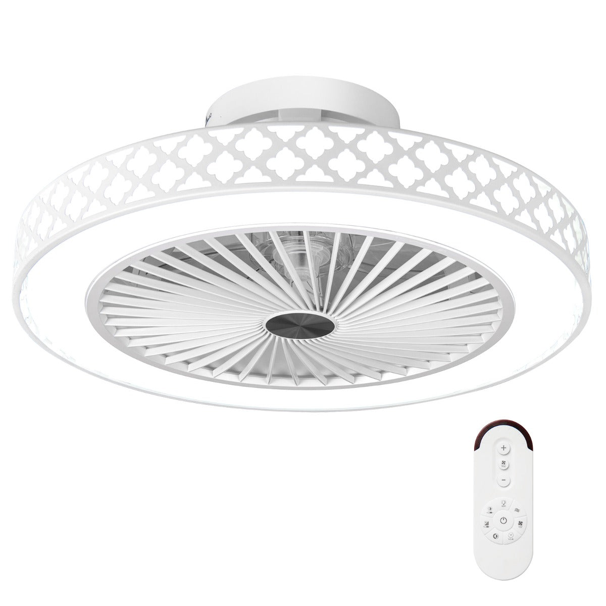LIVSK Plafondventilator met Verlichting - 6 Snelheden - Omkeerbaar - Afstandsbediening - Tot 20 m² - Wit