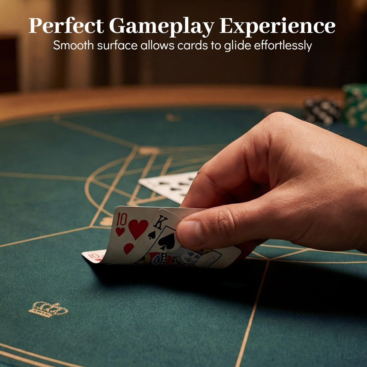 LIVSK Pokermat voor 8 Personen - Antislip Onderkant - Spatwaterbestendig - Opvouwbaar & Draagbaar - Groen