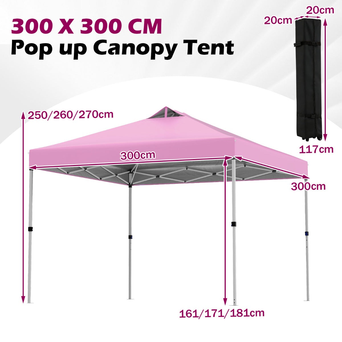 LIVSK Pop-up Paviljoentent - Eenvoudige Montage - 9 m² Schaduw - 3 Verstelbare Hoogtes - Inclusief Roltas en Zandzakken - Blauw