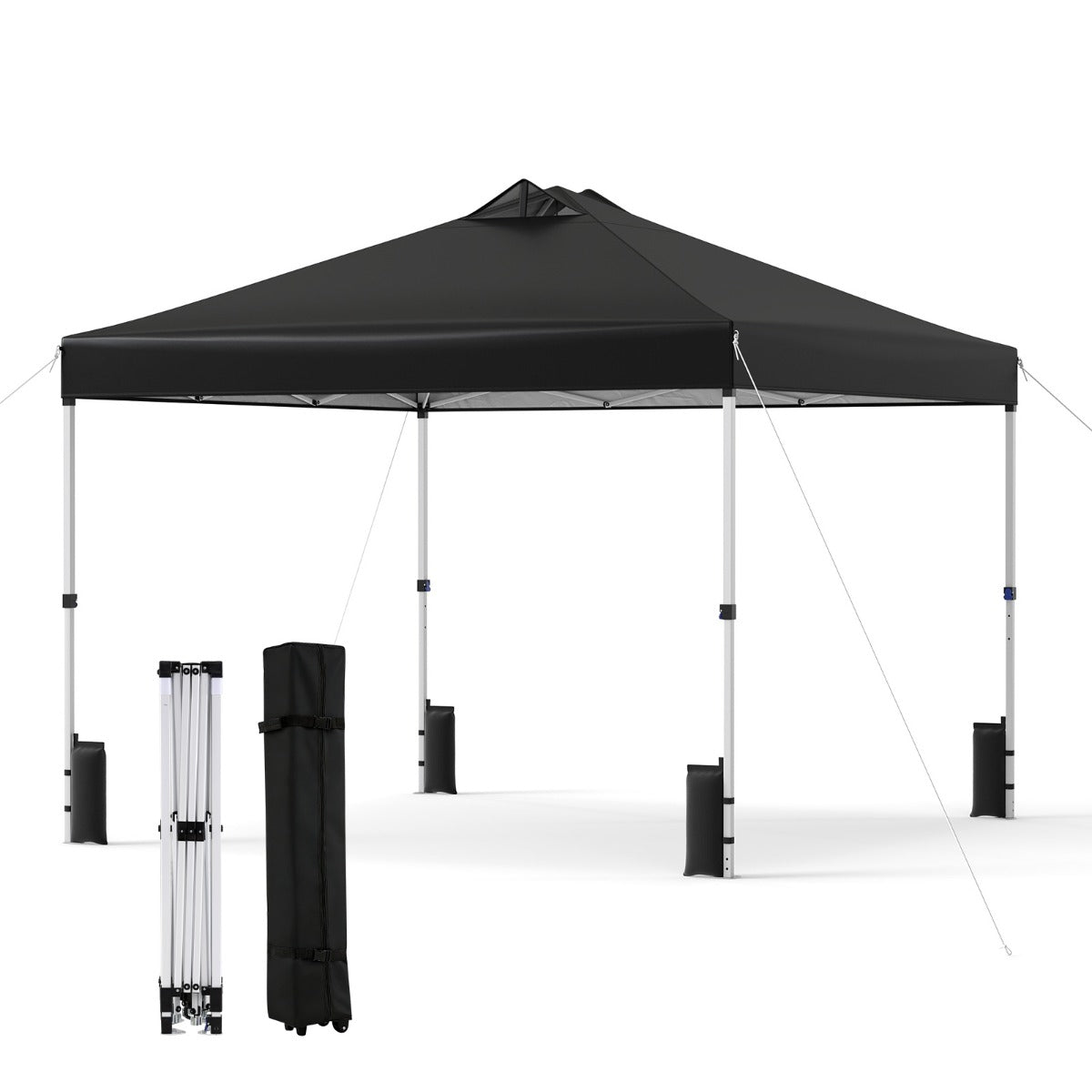 LIVSK Pop-up Paviljoentent - Eenvoudige Montage - Oxford Dak - 9 m² voor 10-12 Personen - Verstelbare Hoogtes -
