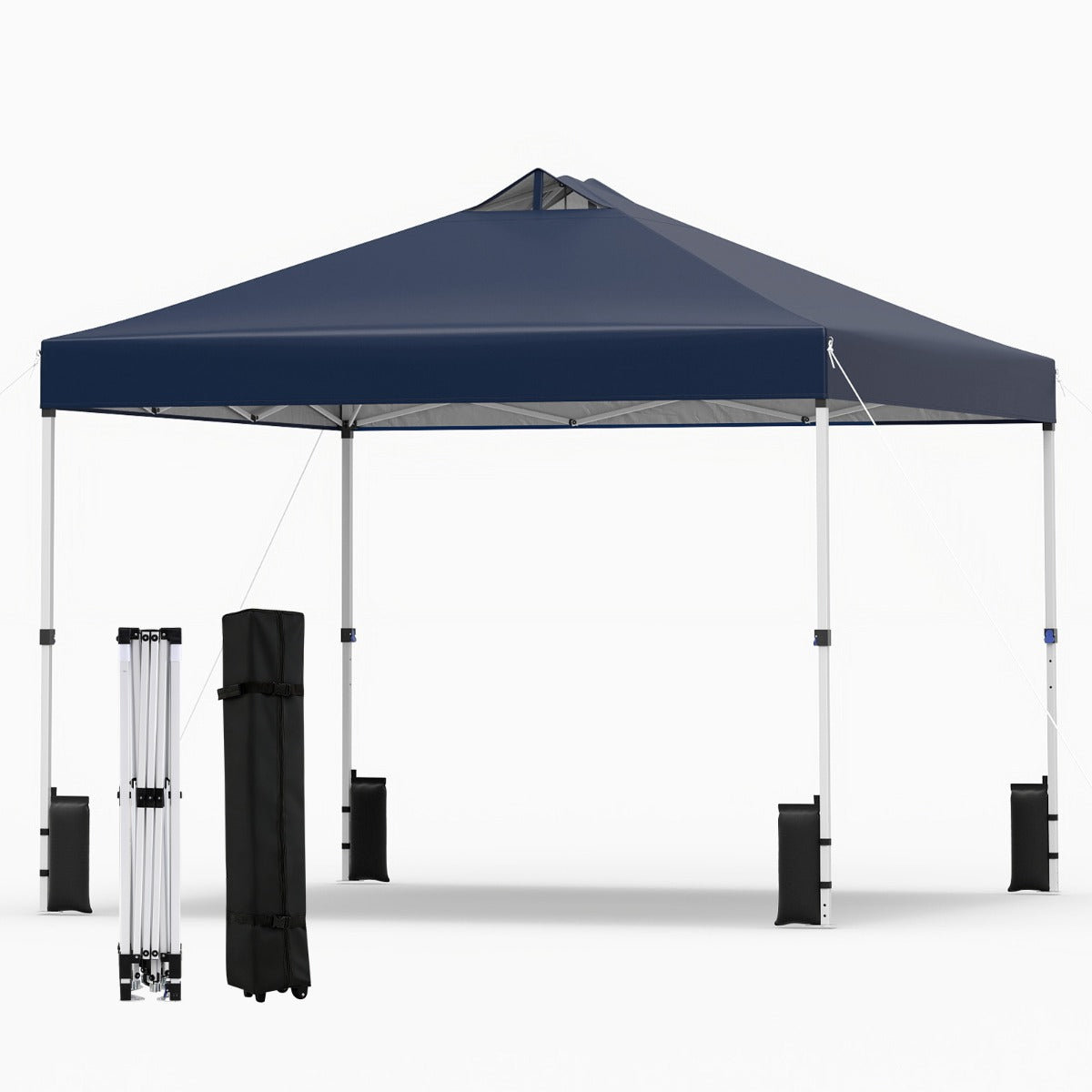 LIVSK Pop-up Paviljoentent - Eenvoudige Montage - Robuust Oxford-Dak - 9 m² voor 10-12 Personen - Verstelbare Hoogtes - Blauw