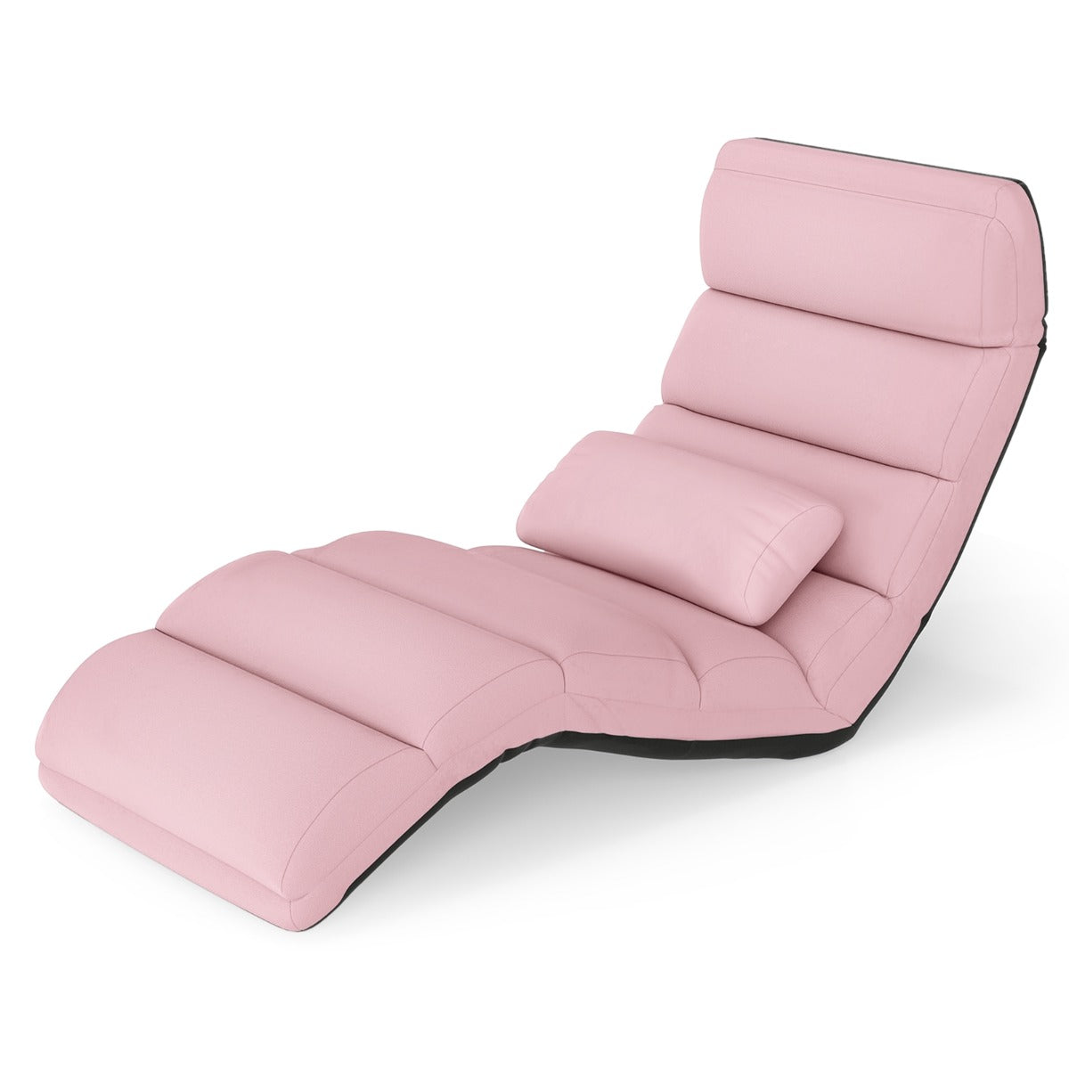 LIVSK Relaxstoel - 5-Voudig Verstelbare Rugleuning - Schuimrubberen Bekleding - Stalen Frame - Geschikt voor 100 kg - Grijs