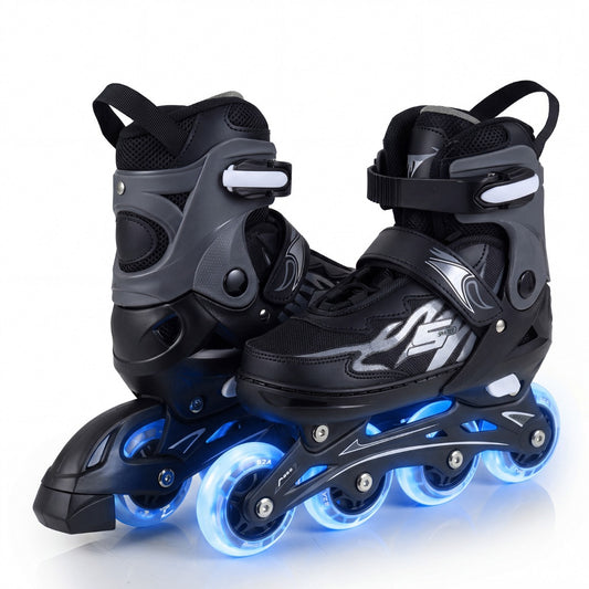 LIVSK Rolschaatsen voor Kinderen - 4-voudig Verstelbaar - Ademend Mesh - Veiligheidsvoorzieningen - Lichtgevende Wielen -