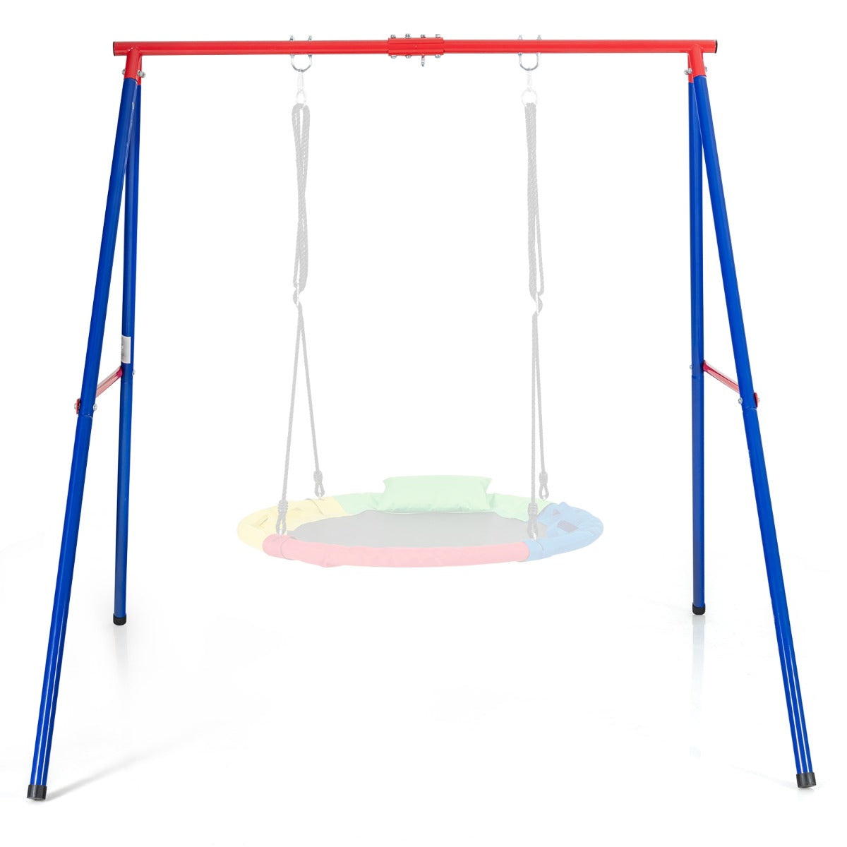 LIVSK Schommelframe - Stevig Metalen Ontwerp - Ruimte voor het Hele Gezin - Eenvoudige Montage - Blauw en Rood