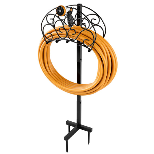 LIVSK Slanghouder - Roestvrij Metalen Frame - Ondersteunt 45 m Slang - Elegant Ontwerp - Zwart
