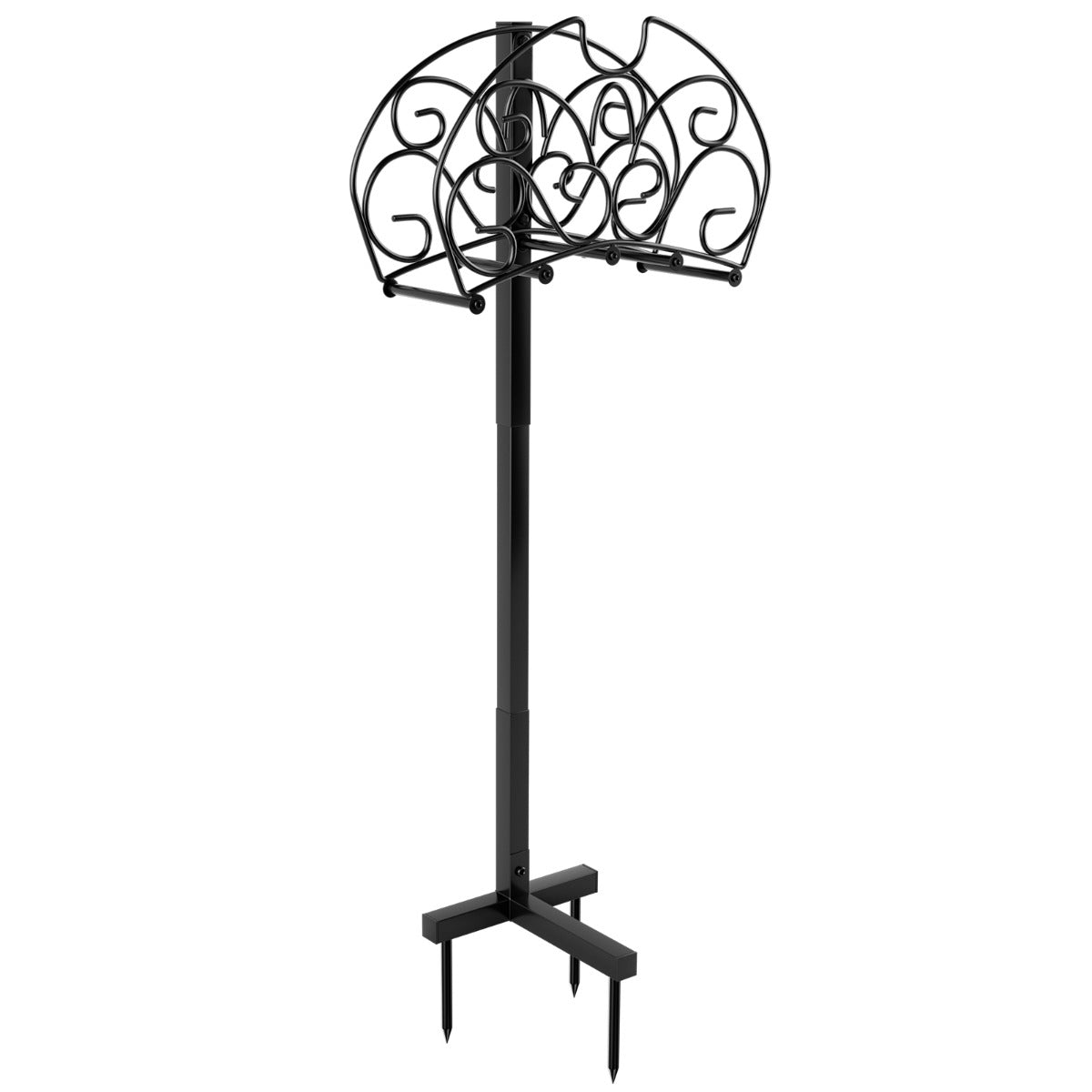 LIVSK Slanghouder - Roestvrij Metalen Frame - Ondersteunt 45 m Slang - Elegant Ontwerp - Zwart
