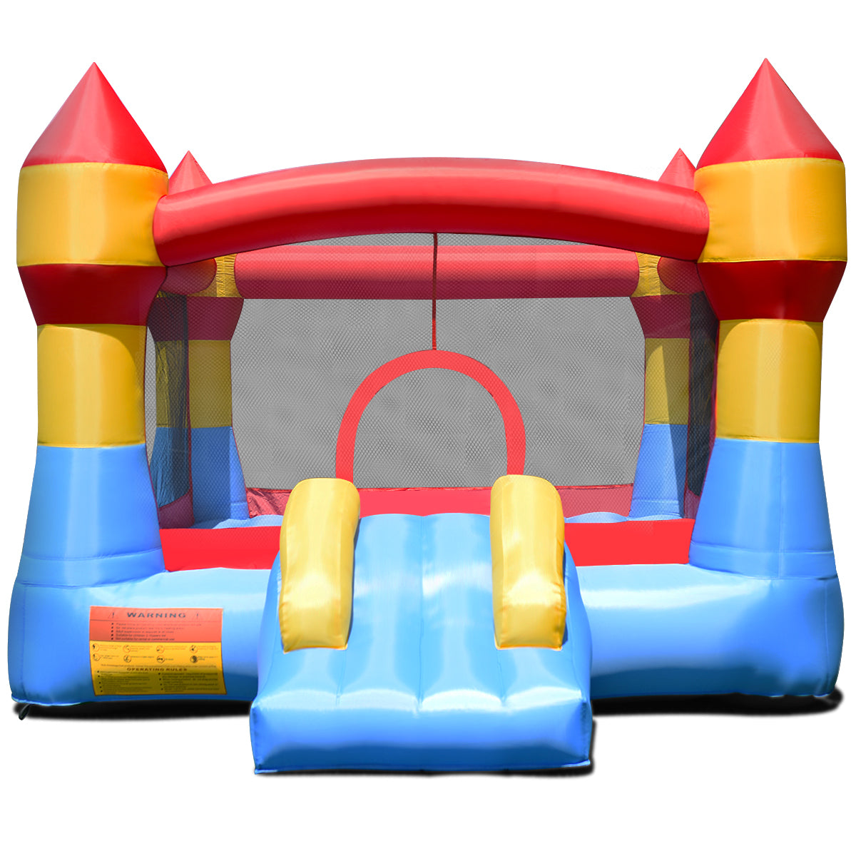 LIVSK Springkasteel - Hoogwaardig Oxford Materiaal - Veiligheidsnet - Geschikt voor Kinderen 3+ - Kleurrijk 370 x 280 x 230 cm