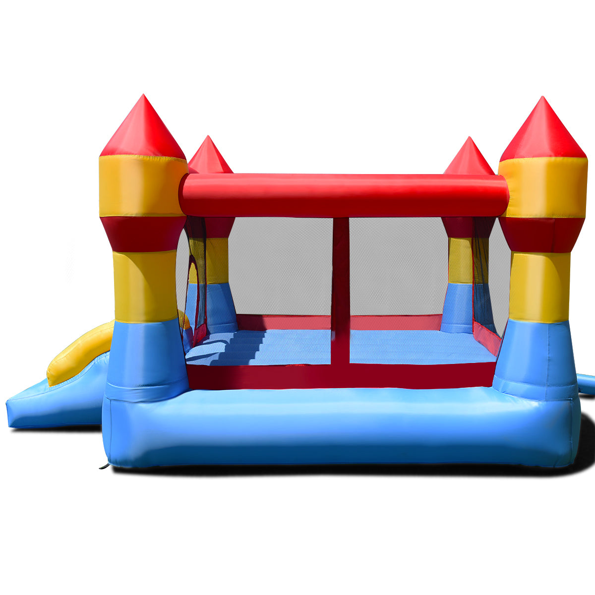 LIVSK Springkasteel - Hoogwaardig Oxford Materiaal - Veiligheidsnet - Geschikt voor Kinderen 3+ - Kleurrijk 370 x 280 x 230 cm