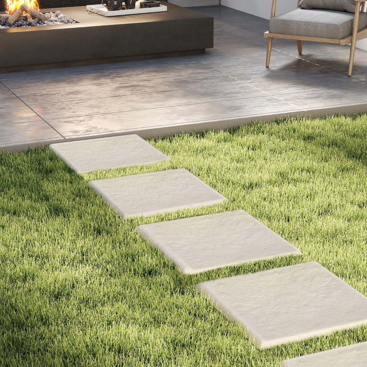 LIVSK Stapstenen voor Tuin - Weerbestendig PP-Materiaal - Slipvrij en Lichtgewicht - 39,5 x 39,5 cm - Wit
