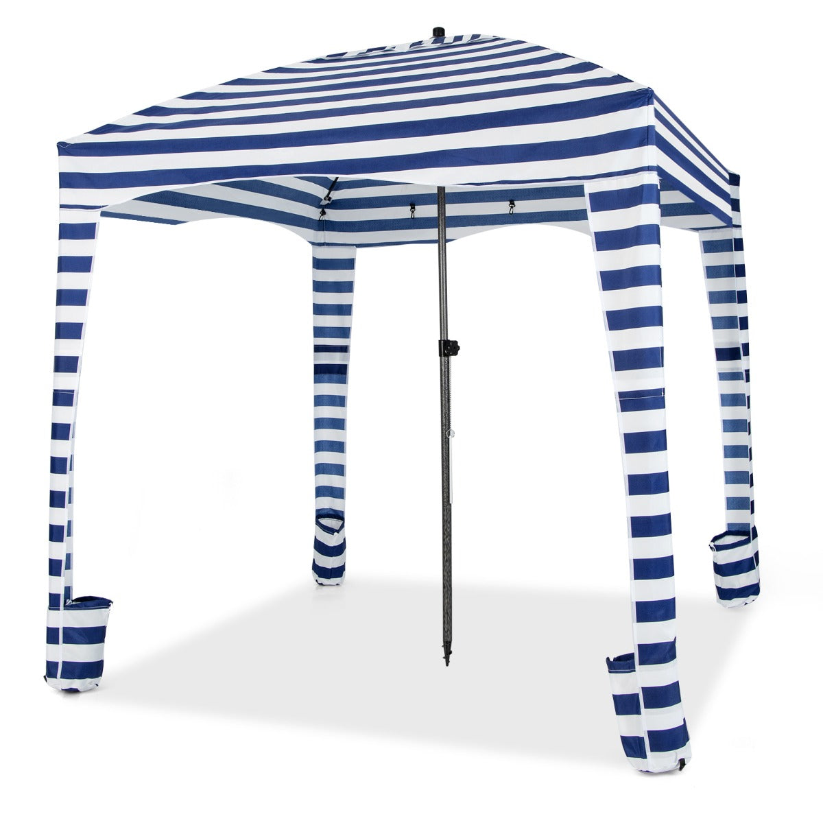 LIVSK Strandtent met Afneembare Zijwand - 3,5 m² Schaduw - Verstelbare Hoogte - 8 Zandzakken - Lichtgewicht Blauw