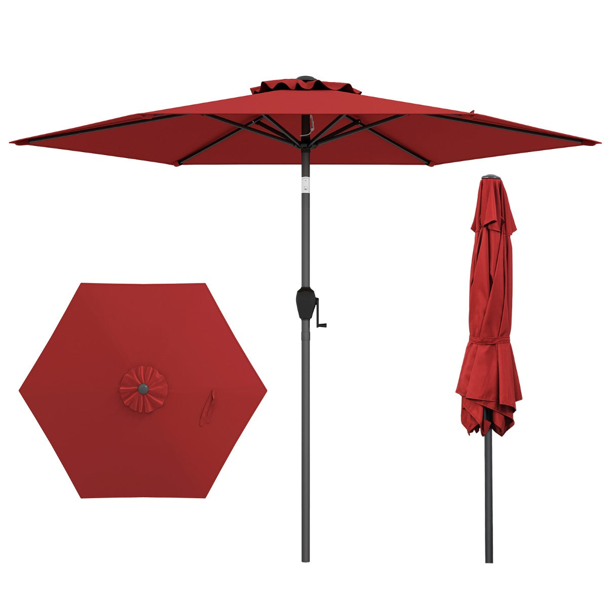 LIVSK Terrasparasol - 230 cm Diameter - Verstelbaar Kantelmechanisme - Duurzaam Polyester - Eenvoudig te Monteren - Beige