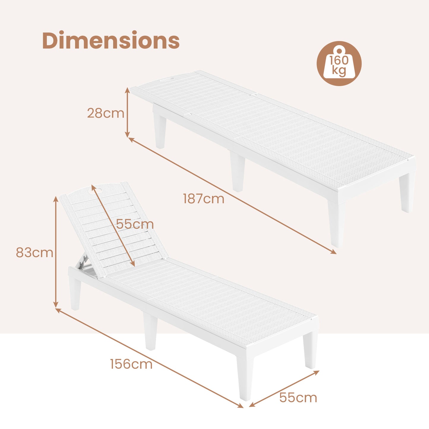 LIVSK Terrasparasolset - Verstelbaar Ontwerp - Hoogwaardig Polyester - Inclusief Ligstoelen en Parasolvoet - Beige