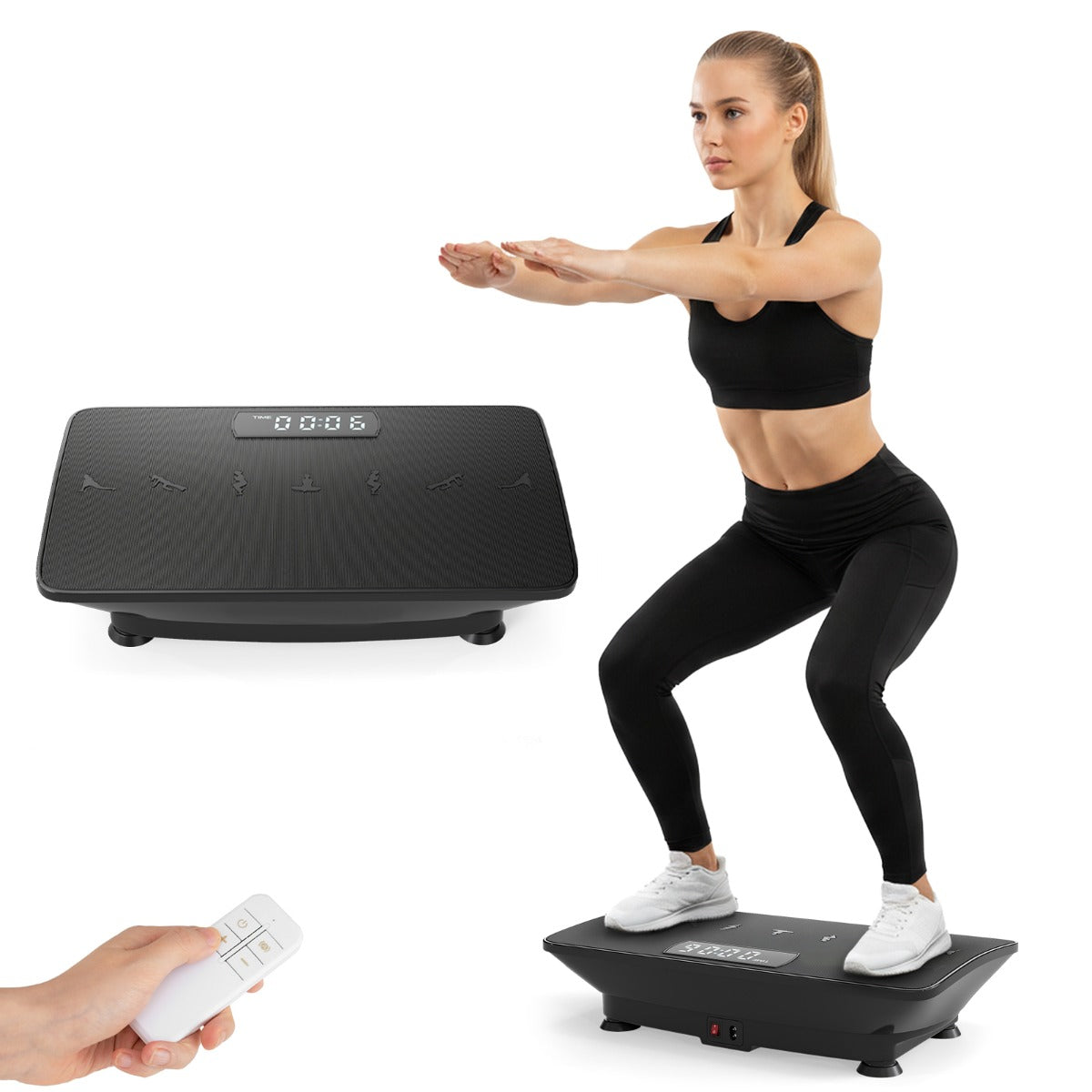 LIVSK Trilplaat - 10 Snelheidsniveaus - Bluetooth & Afstandsbediening - Compact & Stabiel - Zwart/Grijs