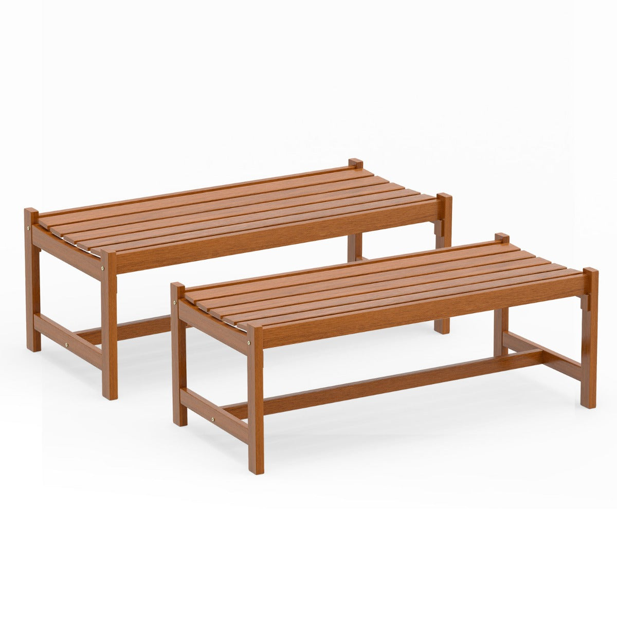 LIVSK Tuinbank - Massief Hout - Voor 2 Personen - Gebogen Zitting - Draagvermogen 240 kg - Teak