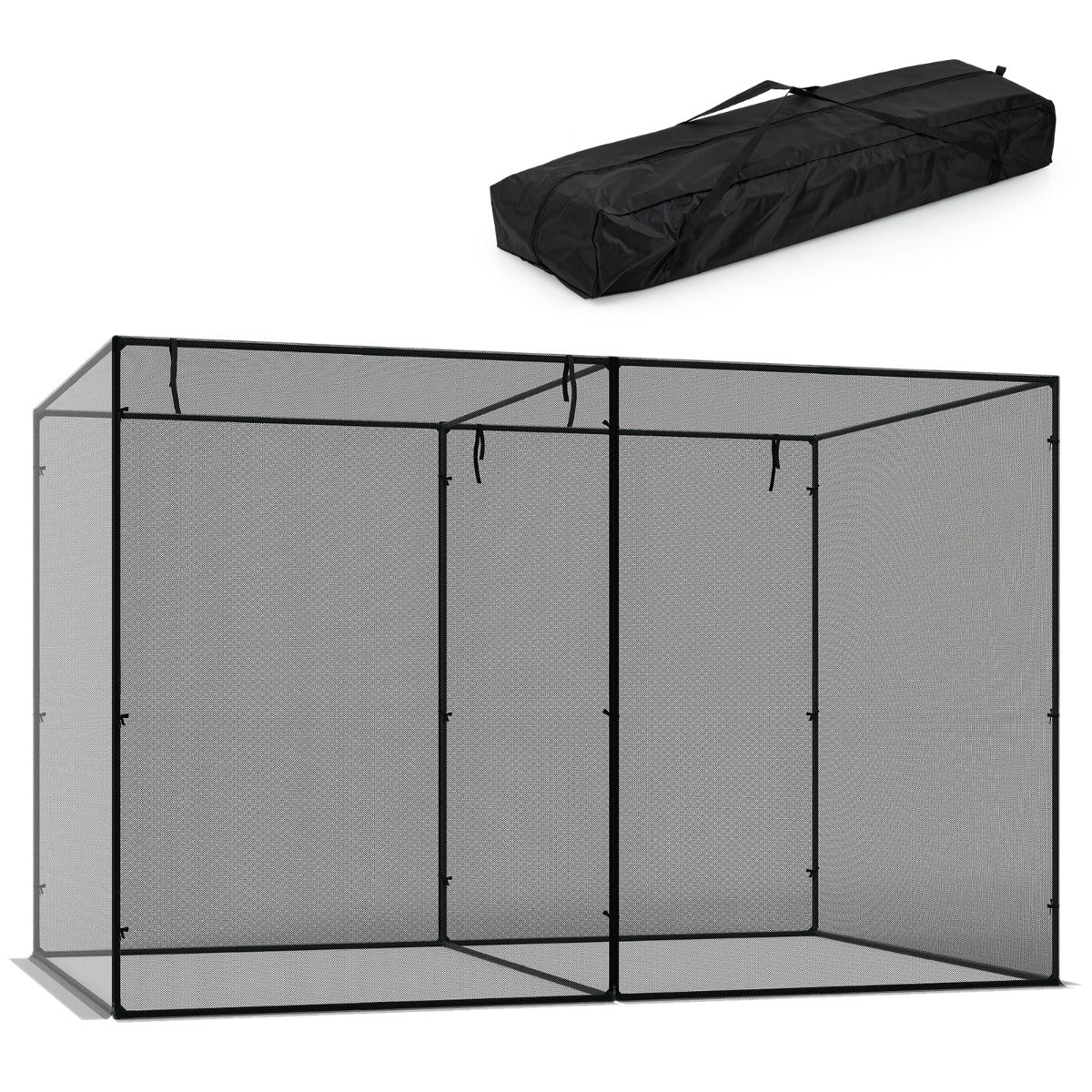 LIVSK Tuinkas - Ademend Gaas - Metalen Frame - Gemakkelijke Toegang - Ruimte voor Groenten en Bloemen - Zwart