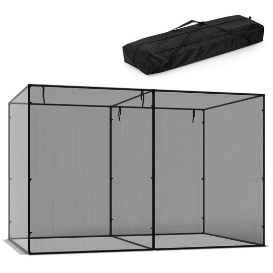 LIVSK Tuinkas - Ademend Gaas - Metalen Frame - Gemakkelijke Toegang - Ruimte voor Groenten en Bloemen - Zwart
