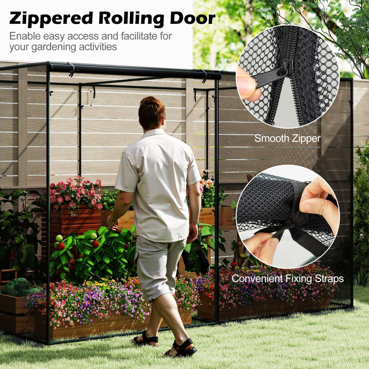 LIVSK Tuinkas - Ruime Bescherming voor Planten - Metalen Frame - Eenvoudige Toegang met Ritssluitingen - 310 x 200 x 200 cm -