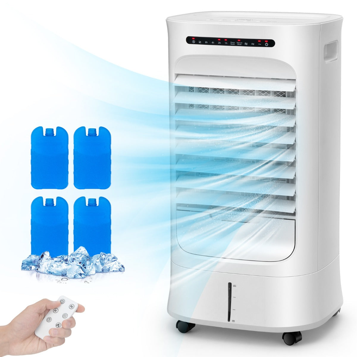 LIVSK Verdampingsluchtkoeler - 3 in 1 Ontwerp - 10L Waterreservoir - Automatische Oscillatie - Wit