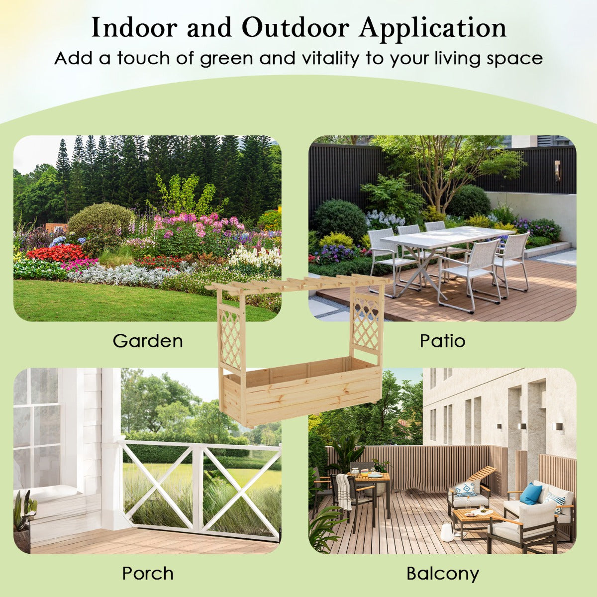 LIVSK Verhoogde Houten Plantenbak - 100% Vurenhout - Efficiënt Drainagesysteem - Ideaal voor Tuin en Balkon - Natuurlijk