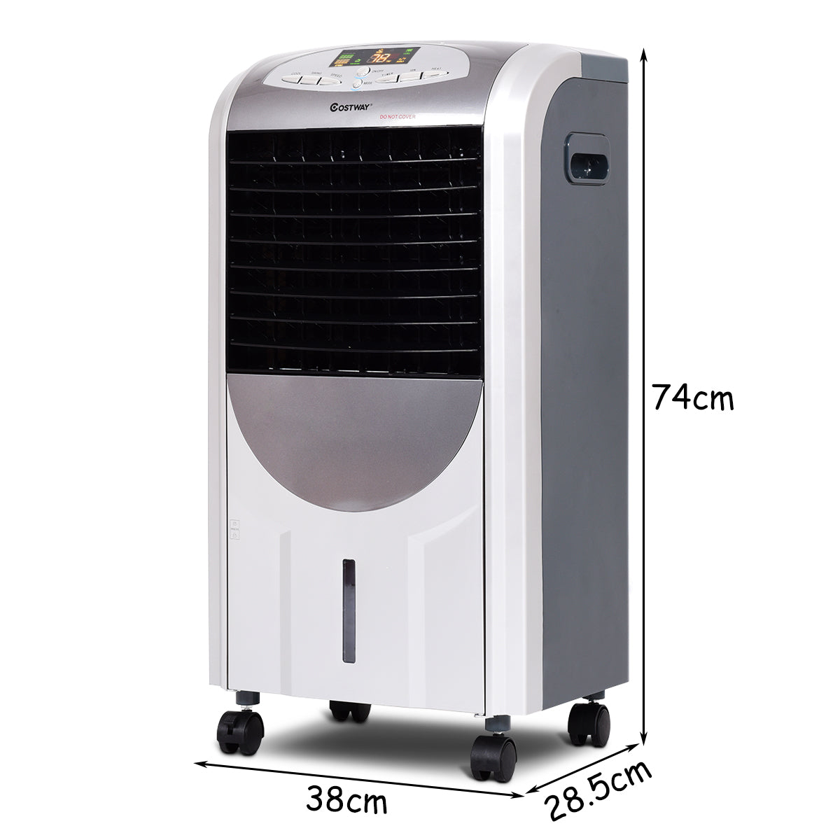 LIVSK Verwarming en Luchtkoeler - Multifunctioneel - LCD-Display - Afstandsbediening - 3 Snelheden - Grijs