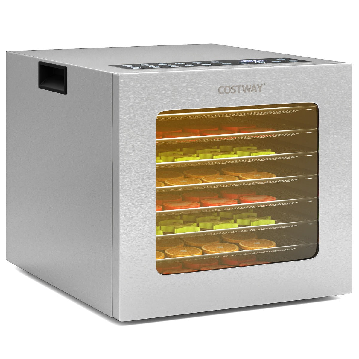 LIVSK Voedseldehydrator - 8 RVS Rekken - Digitale Timer tot 48 uur - 360° Luchtcirculatie - 850W - Zilver