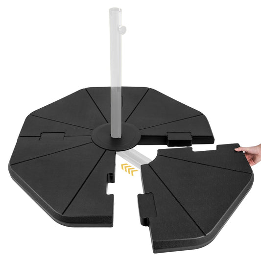 LIVSK Vulbare Parasolstandaard - HDPE Materiaal - Tot 94 kg Capaciteit - Stapelbare Platen - Geschikt voor Terras - Zwart