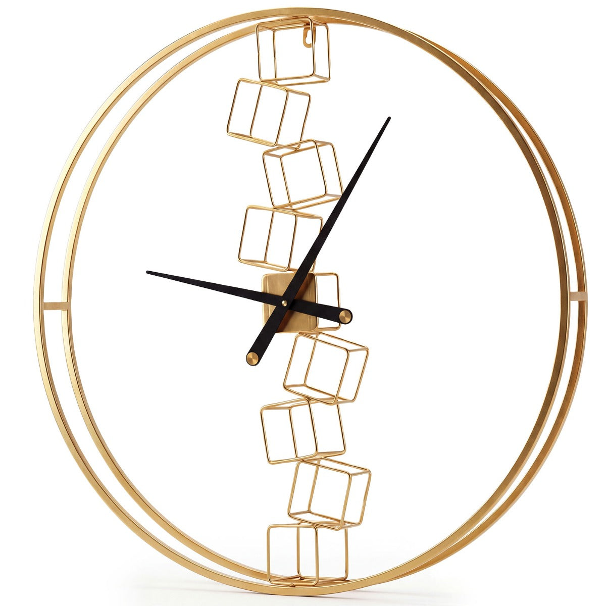 LIVSK Wandklok - Scandinavisch Design - Geruisloos Quartz Uurwerk - Compacte Afmetingen 68 cm - Geel