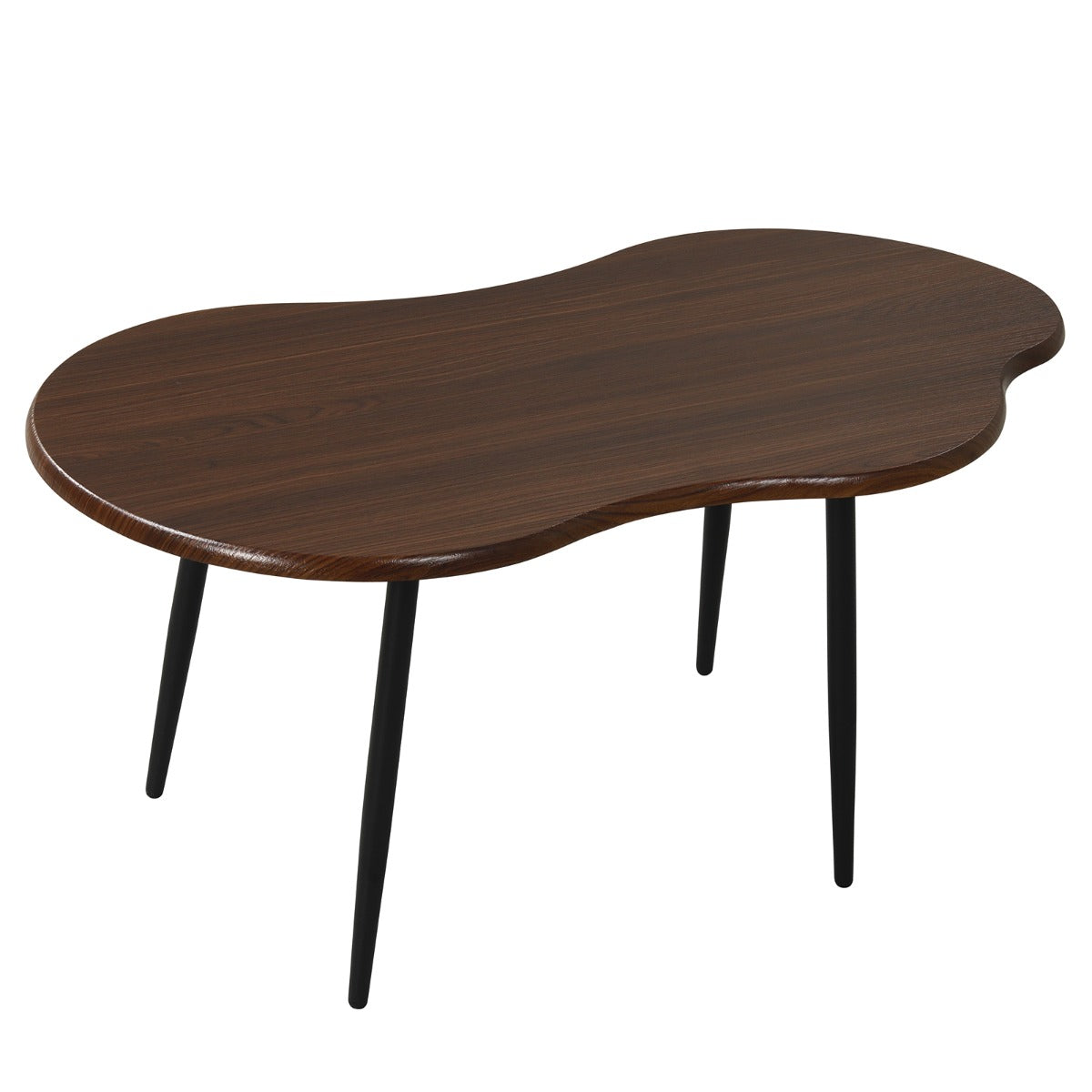 LIVSK Wolkvormige Salontafel - Creatief Design - Stevig Metaal - Royale Opbergruimte - Eenvoudige Montage - Naturel/Notenhout