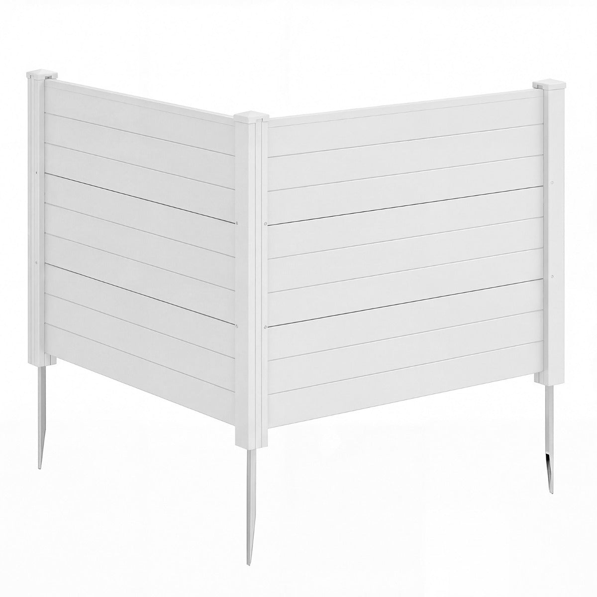 LIVSK Zichtschermhek - Weerbestendig Materiaal - Flexibele Opstelling - Extra Stabiele Palen - 122 x 95 cm - Wit/Zwart