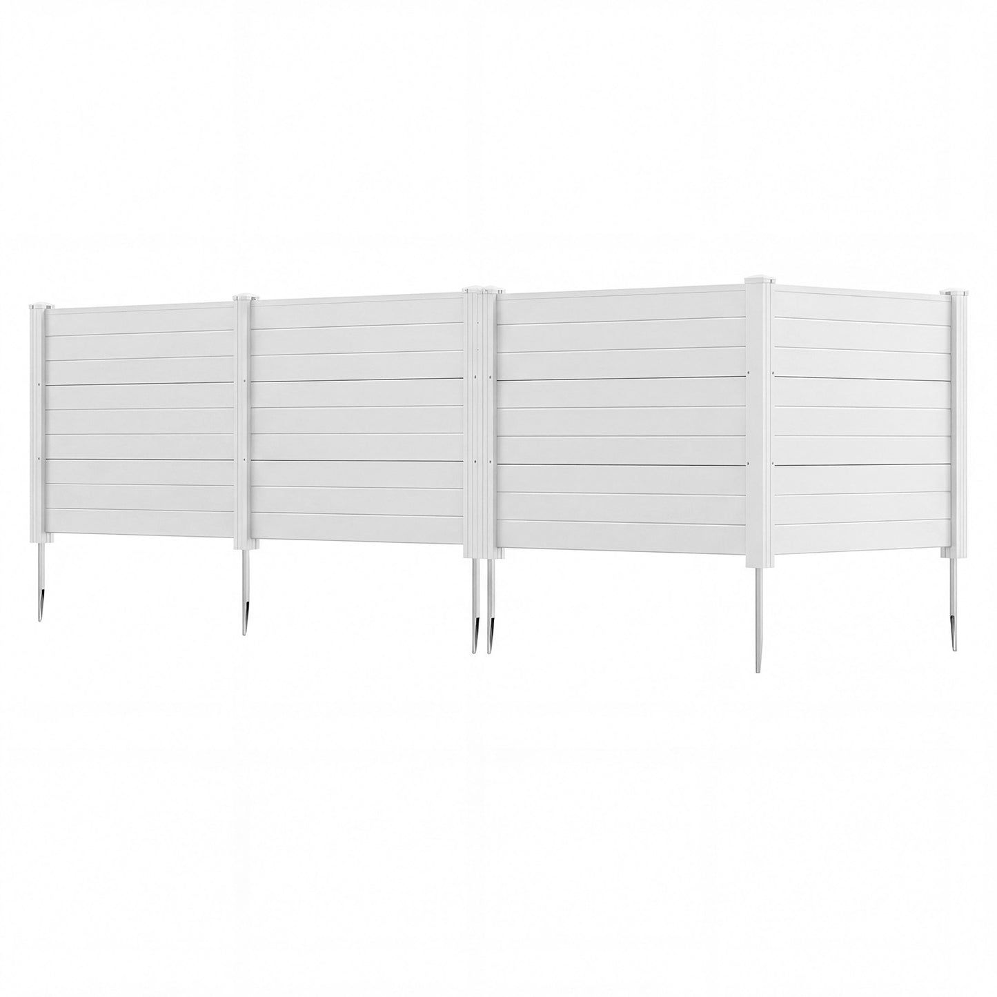 LIVSK Zichtschermhek - Weerbestendig Materiaal - Flexibele Plaatsing - Extra Stabiele Palen - 122 x 95 cm - Wit/Bruin