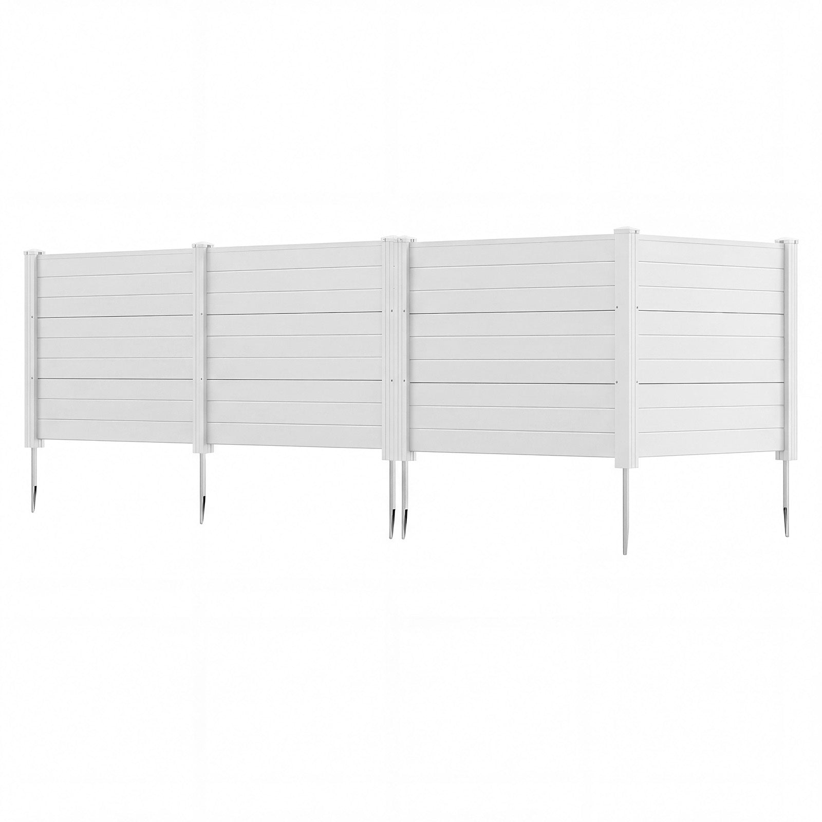 LIVSK Zichtschermhek - Weerbestendig Materiaal - Flexibele Plaatsing - Extra Stabiele Palen - 122 x 95 cm - Wit/Bruin
