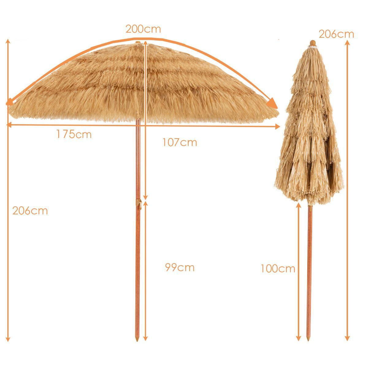LIVSK Zonnebed en Strandparasol Set - Verstelbare Rugleuning - Hoogwaardig PP Materiaal - Draagvermogen 180 kg - Grijs/Taupe/Zwart