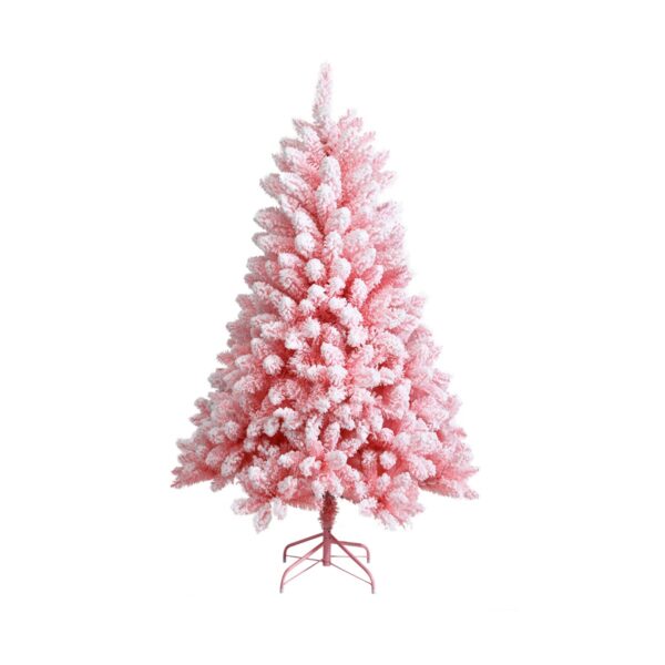 Livsk 150cm Besneeuwde Kerstboom Opvouwbare Kunstmatige Kerstboom Voor Thuis Roze 1.jpg