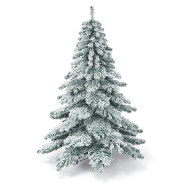 Livsk 180cm Kunstkerstboom Met Sneeuwvlokken Kerstboom Pvc Tips Groen Wit 1.jpg