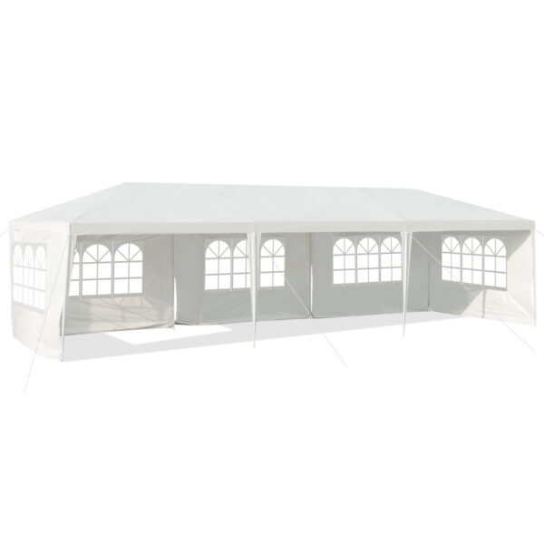 Livsk 3 X 9 M Gazebo Tent Gazebo Tuintent Met 5 Verwijderbare Zijwanden Wit 1.jpg