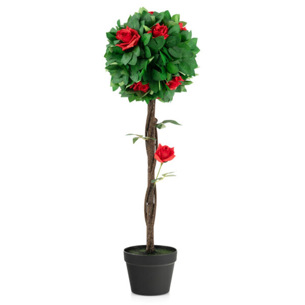 Livsk 94 Cm Kunstboom Met Bloemen Kunstmatige Cameliaboom Kunstplant In Pot Cameliaplant Met 12 Rode Bloemen En 180 Bladeren 1.jpg