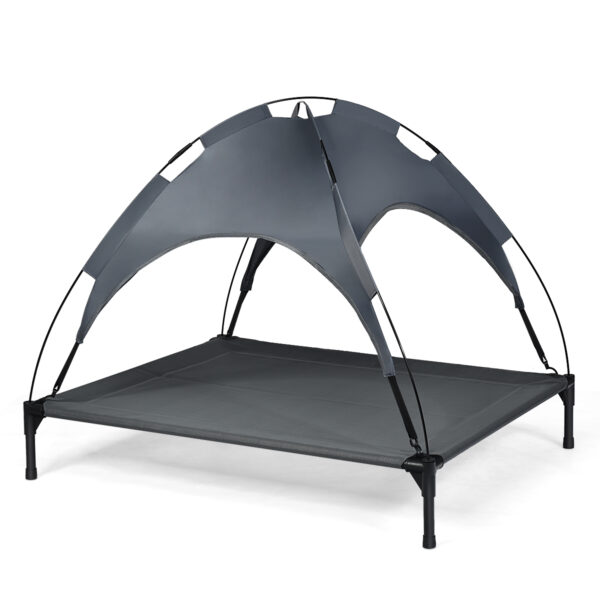 Livsk Canopy Hondenbed Hondenligstoel Tuin Huisdierbed En Tent 105 X 87 X 89 Cm Grijs 1.jpg