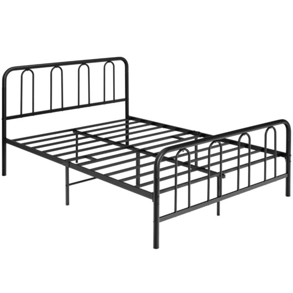 Livsk Metalen Bedframe Met Hoofdeinde En Voeteneind Modern Platformbed 209 X 144 X 101 Cm Zwart 1.jpg