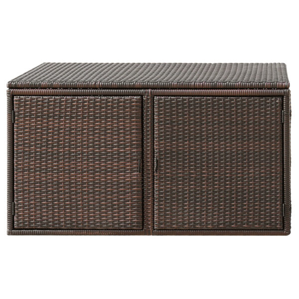 Livsk Rotan Patio Box 335l Capaciteit Stalen Frame Opslag Bruin 1.jpg