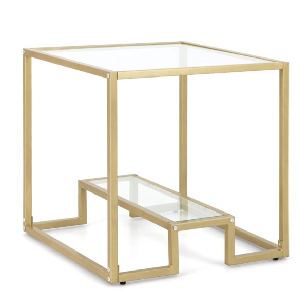 Livsk Koffietafel Met Glazen Tafelblad Metalen Frame Vierkante Glazen Tafel Woonkamertafel Koffietafel Voor Werkkamer 56 X 56 X 565 Cm 1.jpg