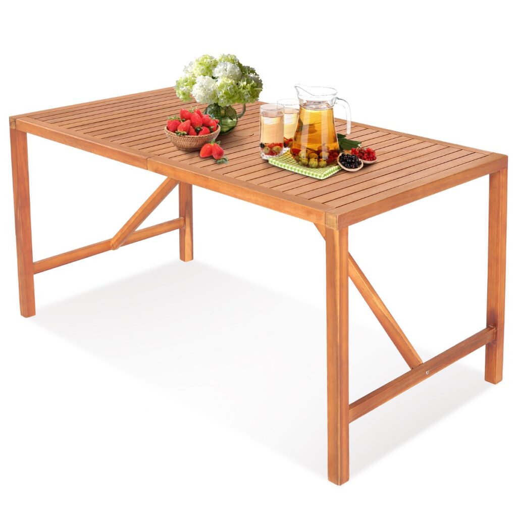 Tuintafel Acaciahout Met Parasolgat Terrastafel Eettafel Houten Tafel