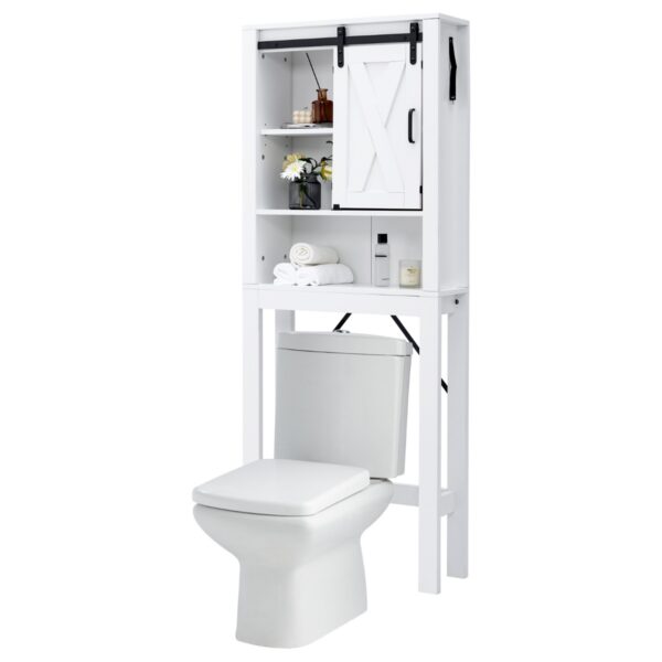 Livsk Houten Boventoiletmeubel 3 Planken Met Schuifdeur Industrieel Badkameropbergmeubel Met Anti Tipsysteem 68 X 22 X 171 Cm 1.jpg