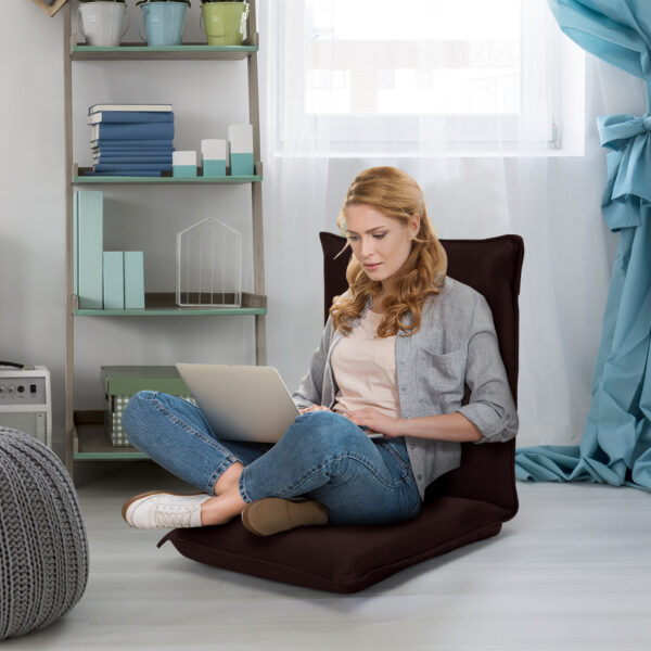 Livsk Vloer Bank Vloer Stoel Met 6 Traps Verstelbare Rugleuning Meditatie Stoel Koffie 1.jpg